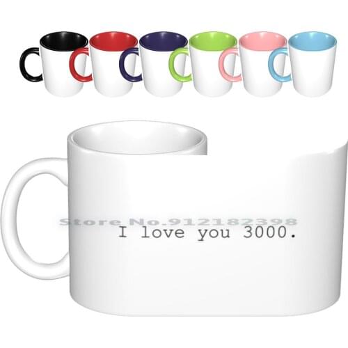 I Love You 3000. Ceramic Mugs Coffee Cups Milk Tea Mug Tony Stark Morgan Superheroes Endgame Creative Trending Vintage Gift