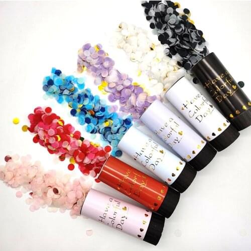 1Pcs Metallic Wedding Confetti Poppers Handheld Fireworks Small Salute Spring Firework Tube Confetti Party Atmosphere Supplies