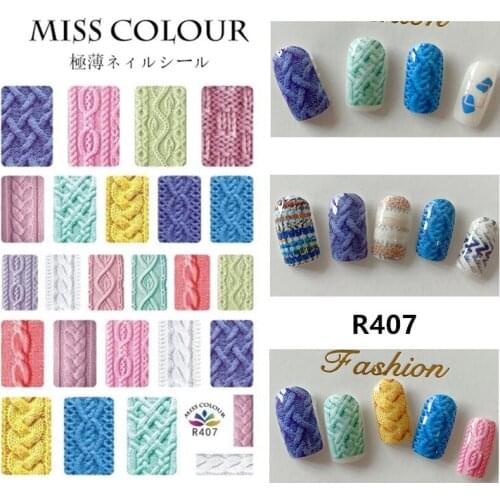 1 Piece of Nail Stickers 3D Stickers Winter Sweater Pattern Nail Applique Decoration Tool Nail Art AE049 Nail Stickers Designer