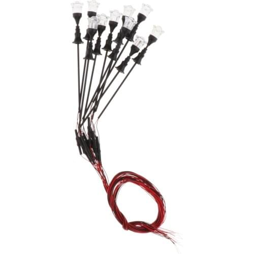 10 Miniature Stree Light Railway Train Landscape Model Lights LED 1/100 to 1/150