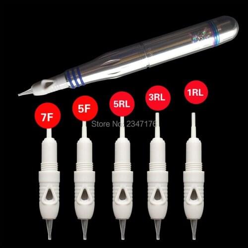 Mix sale 100pcs micro needles 1RL/3RL/5RL digital permanent makeup machine needles electric eyebrow pen tattoo needles