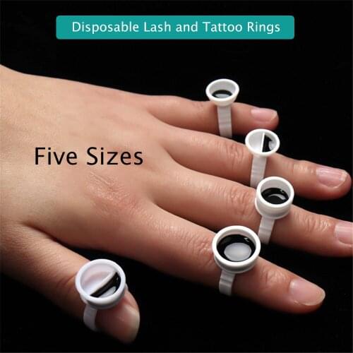 1000Pcs Eyelash Extension Glue Rings Tattoo Pigment Glue Holder Ring Adhesive Eyelash Pallet Eyelash Extension Glue Holder