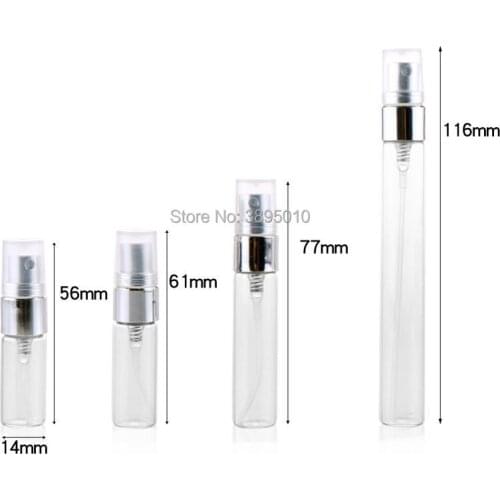 2ML 3ML 5ML Glass Perfume Spray Bottle Travel Portable Refillable With Empty Parfume sample Bottles Atomizer F409