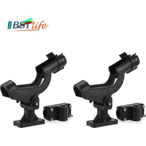 2PCS Fishing Rod Rest Adjustable Removable 360 degree Holder Kayak Boat Support Tools Accessories Pole Bracket