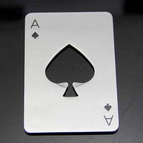 2021 New Beer Cap Mens Gift Playing Card Ace of Spades Poker Bar Tool Bottle Opener