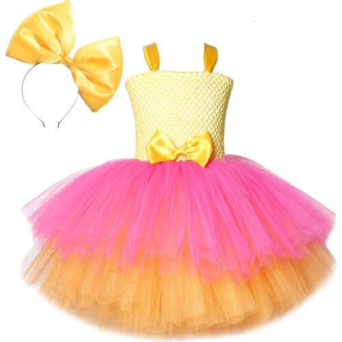 3 Layers Lol Surprise Girls Tutu Dress with Big Bow Headband Lol Doll Costumes for Girl Kids Christmas Holiday Dresses New Year