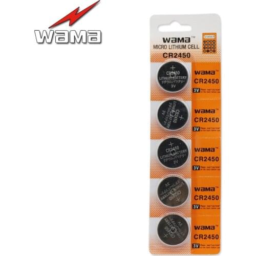 5 pieces / bag Wama CR2450 coin battery DL2450 CR2450N ECR2450 BR2450 lithium battery 3V button battery remote control toy watch