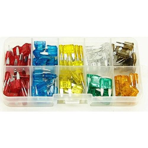 500pcs (5 boxes) MINI 5A 7.5A 10A 15A 20A 25A 30A Amp ZINC Assortment Auto Blade fuse