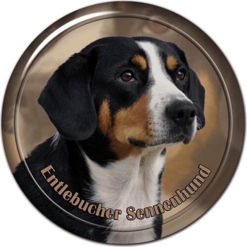 B0859# 13CM/17CM Self-Adhesive Decal Entlebucher Sennenhund Dog Car Sticker Decors on Bumper Rear Window Laptop