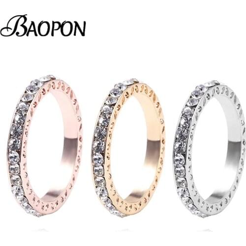 BAOPON 2020 New Fashion Brand Rings Silver Color Full Crystal Shaped Wedding Ring For Woman Jewelry Gifts Dropshipping