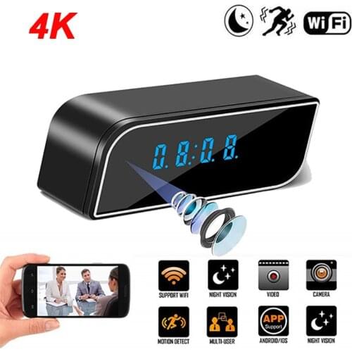 4K Wifi Clock Micro Camera Espia AP Recorder Security Cam IR Night Vision Motion Detect Camcorder Micro Camera