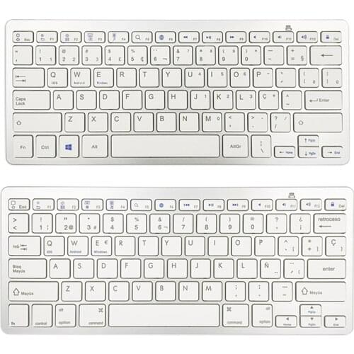 Wireless Portuguese Keyboard 78-key Bluetooth Easy Use Wide Compatibility