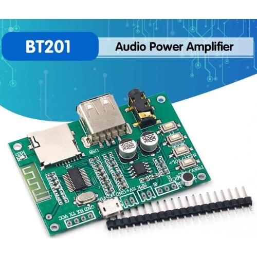 BT201 Dual Mode 5.0 Bluetooth Lossless Audio Power Amplifier Board Module Tf Card U Disk Ble Spp Serial Port Transparent Trans