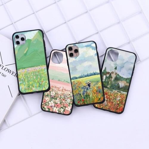 Retro Art Oil Painting Landscape Flowers Coques For Xiaomi Redmi Mi Note 8T 8 7 6 5 9 9S 10 10T 9T Pro Max 11 Lite Poco F3 Cases