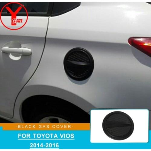 Black Fuel Tank Cap Gas Box Cover Car Styling Accessories For Toyota Vios Sedan 2014 2015 2016 Gasoline Tank Protective Sticker