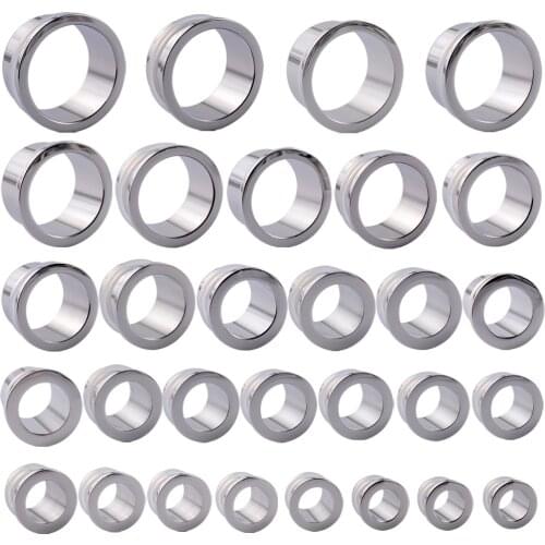 CHUANCI 2 PCS Surgical Stainless Steel High Polish Single Flared Hollow Plug Ear Gauge Expander Plug Body Piercing Jewelry