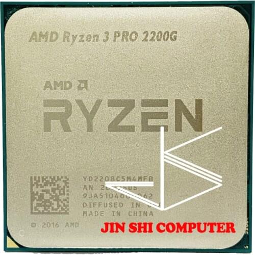 AMD Ryzen 3 Pro 2200g R3 2200G CPU Cores 4 Threads 4 Base Clock 3.5GHz Package AM4 Memory Channels 2