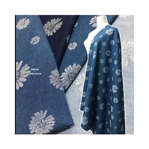 Denim fabric pure cotton washed denim fashion jacquard high grade coat designer DIY hand fabric