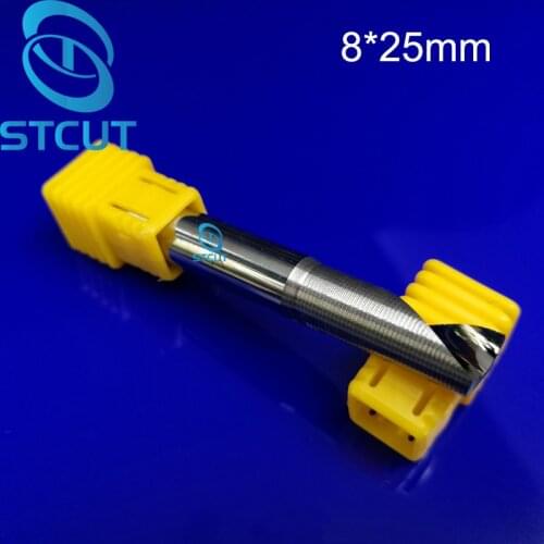 2PCS HQ Carbide AAA Class CNC Router Bits Single Flute Endmill Tools Aluminum Copper Milling Cutter 8mm shank 25mm CEL