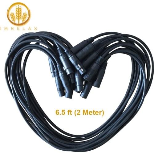 IMRELAX 10pcs 6.5 feet / 2 Meter Length DMX Cable Stage Light Cable Wires with 3 Pin Signal XLR Male to Female Connection