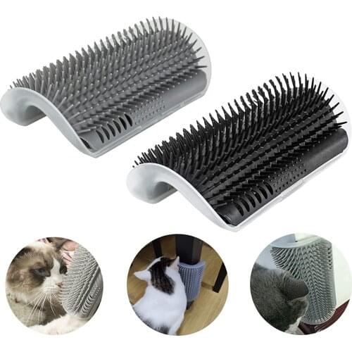 Cat Self Groomer Massage Combs Cat Face Scratcher Grooming Brush Wall Corner Groomers Softer Massager Toy for Kitten Puppy
