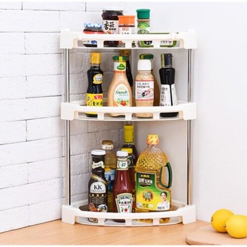 Kitchen Corner Condiments shelf Bathroom Storage Cabinet Holders Triangles Rack Multi Layer