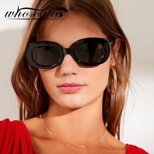 WHO CUTIE Square Sunglasses Women 2020 Rivet Brand Design 90S Retro Thick Chunky Frame Flat Top Sun Glasses Shades Men S301