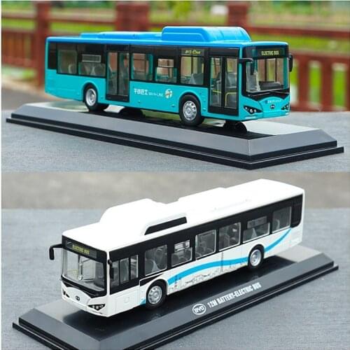 1:64 BYD K9 12M Electric Bus ShenZhen E-Bus Main Line GreenBlue Diecast Model Car