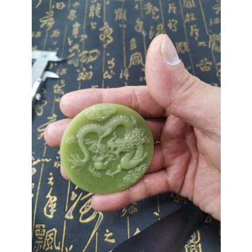 Natural luminous stone jade handcarved dragon green jade pendant glowing jade necklace women men jewelry pendants