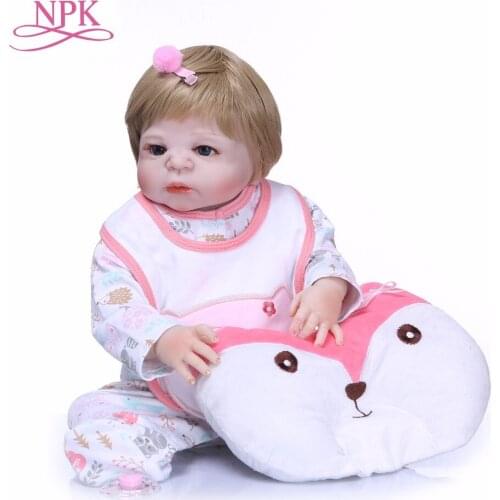 NPK 55cm full Silicone Reborn Baby Doll Toy For Girls NewBorn Girl Baby Birthday Gift To Child Bedtime Early Education Toy