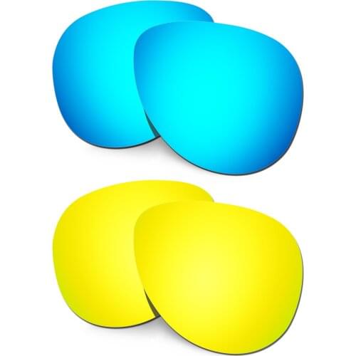 HKUCO Polarized Replacement Lenses For Elmont L Sunglasses Blue/Gold 2 Pairs
