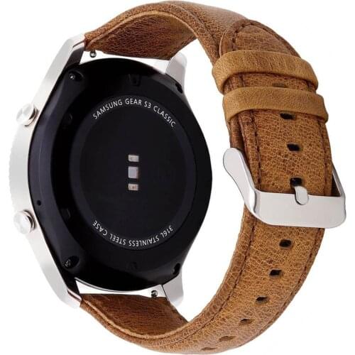 BEAFIRY 22mm 20mm Watch Band Crazy Horse Brown Leather Watch Straps Watchbands For Samsung galaxy watch 42mm 46mm Ticwatch2