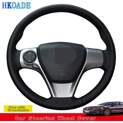 DIY Handsewing Black Hige Soft Faux Leather Car Steering Wheel Cover For Toyota Venza 2013 2014 2015 Camry 2012 2013 2014