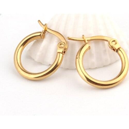 1pair European Vintage Gold Color Endless Circle Earring Handmade Simple Small Hoop Earrings Bali Wrap For Women Fashion Jewelry