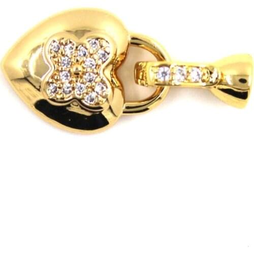 DIY Necklace Bracelet Connectors Clasp 18K Gold Plating Copper Cubic Zirconia Clasps For Jewelry Making Fastening Accessories