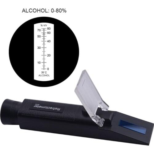Alcohol Meter For Moonshine 0~80%V/V Refractometer Alcohol Tester ATC Handheld Vodka Whiskey Alcohol Percent Measuring