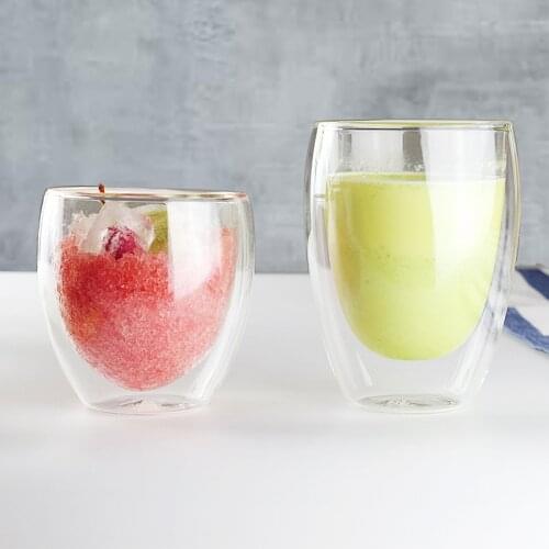 New Heat-resistant Double Wall Glass Cup Beer Espresso Coffee Cup Set Handmade Beer Mug Tea glass Whiskey Glass Cups Drinkware