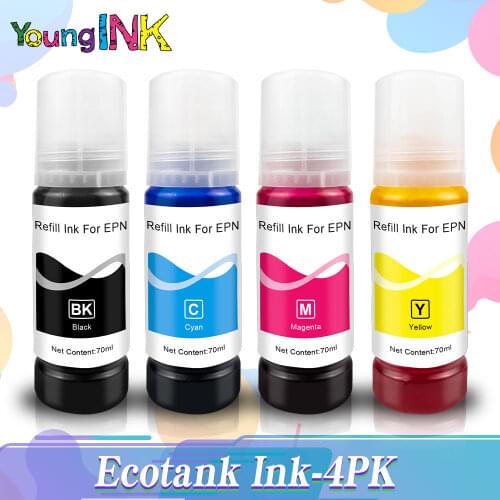 YOUNGINK 104 522 Refill Dye Ink For Epson ET-2710 ET-2711 ET-2712 ET-2714 ET-2720 ET-2726 ET-4700 Inkjet Eco Tank Printer