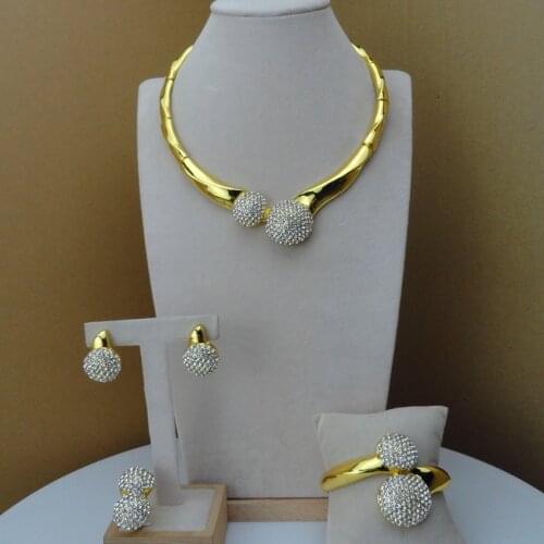 Yuminglai African Fashion Jewelry Sets Dubai Costume Jewelry Choker Necklace FHK7800