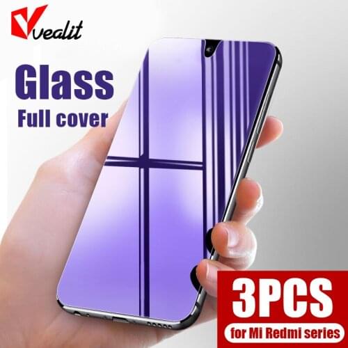 1-3pcs Anti Purple light Tempered Glass for Xiaomi Redmi Note 10 9 8 7 6 5 k40 Pro Max 10t 8t 9t 9s 10s 8a 9a Screen Protector