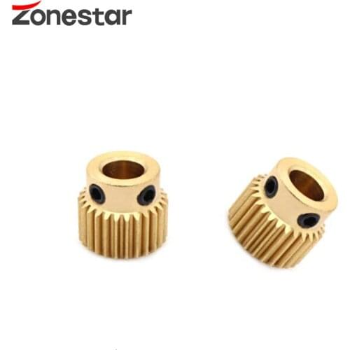 2PCS/LOT Extrusion Gear 26 Tooth Bore stainless steel 3D Printer Accessories Parts Diameter 11mm For MK8 Extruder Part Brass