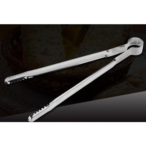 2PCS/LOT S/Steel BBQ Tongs Kitchen Salad Fruits Tong Cooking Food Tongs Grill Clip Clamp Serving Utensil Barbecue Tools KX 162