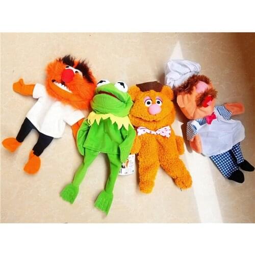 Disney The Muppets Show Kermit Frog Fozzie Bear Swedish Chef Plush Hand Puppet 4PCS