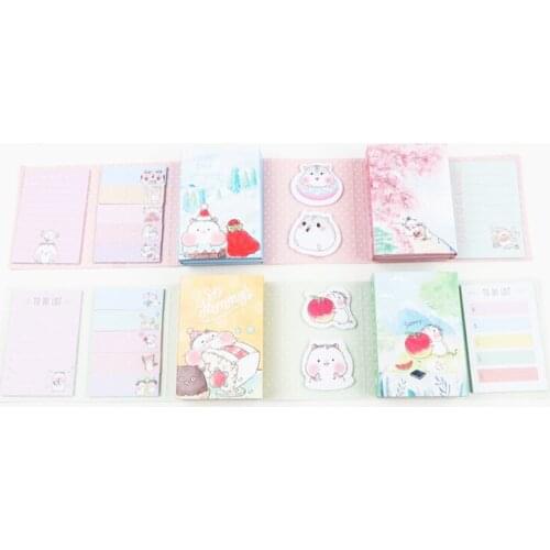 Free shipping 10pack/lot Fold Peach Hamster N Times Office School Planner Stickers Creative Office Novelty Sticky Notes