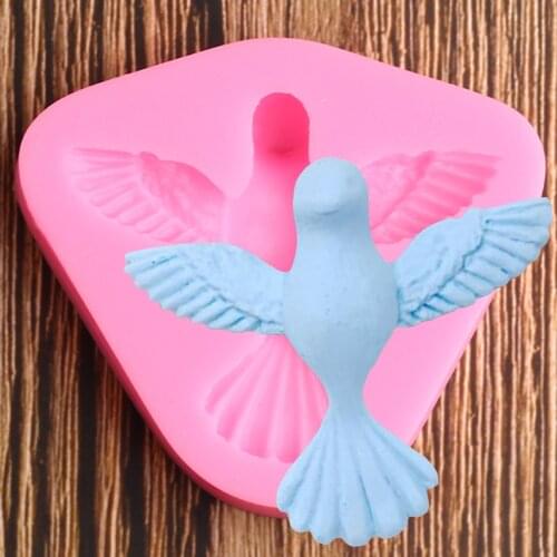 3D Bird Silicone Mold Cupcake Topper Fondant Mould Candy Polymer Clay Chocolate Gumpaste Moulds Cake Decorating Tools