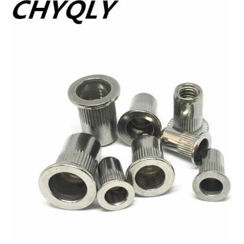 50pcs M3 M4 M5 M6 M8 M10 M12 Metric Threaded Stainless Steel Rivet Nut Rivnut Inserts Furniture Nut