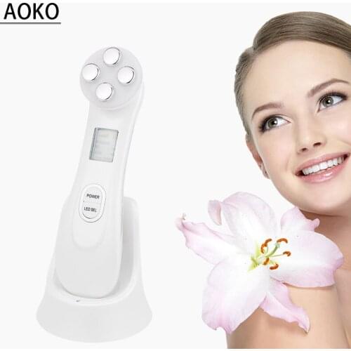 AOKO Portable EMS RF Facial Beauty Machine LED Photon Device Face Lift Skin Tighten Wrinkle Removal Skin Care Faical Massager