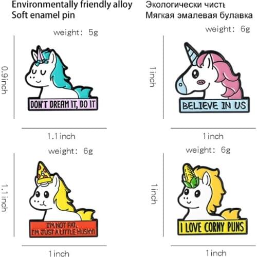 New 20Pcs Seven Colors Horse Alloy Brooch Badge Lapel Action Figure Toy