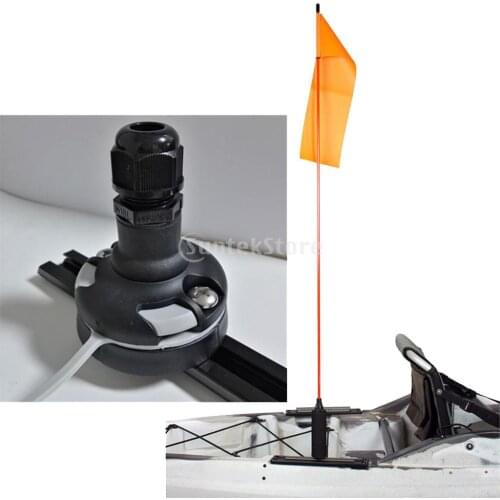 Black Nylon Kayak Safety Flag Base Rail Mount Rest Rack Support Replacement for Marine Canoe Yacht Fishing Boat DIY Accessories
