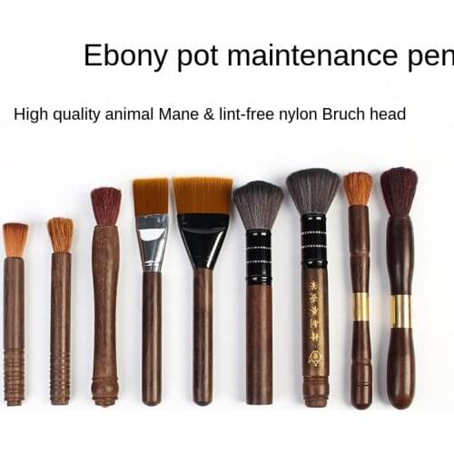Ebony Pot Maintenance Pen Tea Brush Brush Tea Brush Dual-Use Tea Needle Solid Wood Six Gentlemen Home Tea Ceremony Accessories